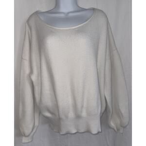 Free People Boat Neck Cotton Sweater Sz XS Lagonlook Cottagecore Preppy Boho